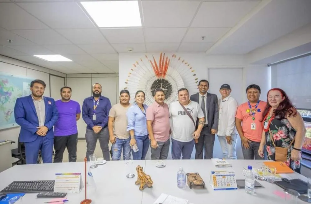 Líderes indígenas cumprem agenda em Brasília (Foto: Divulgação/Terra Indígena do Guarita)