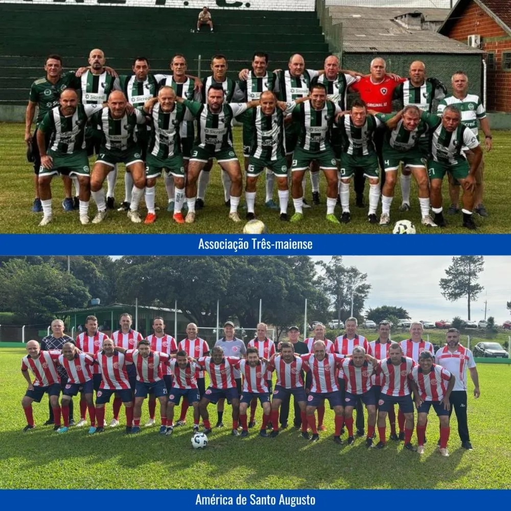 América de Santo Augusto e Associação Três-maiense irão jogar no Estádio do Tupi (Fotos: Divulgação | Primeira Liga)
