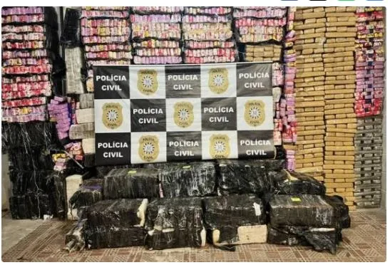 Maior apreensão de maconha do Denarc Polícia Civil-RS Foto Divulgação / DENARC