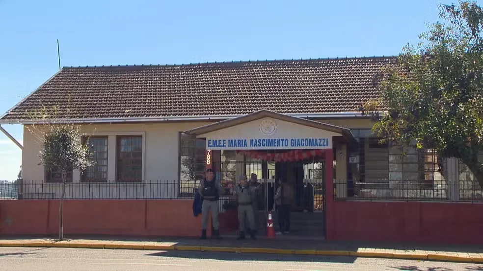 Escola Municipal Maria Nascimento Giacomazzi, em Estação, no Norte do RS. (Foto: Reprodução / RBS TV)