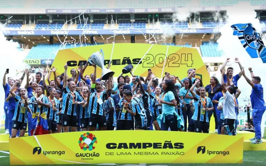 Grêmio Feminino foi campeão do Gauchão em 2024 — Foto: Lucas Uebel/Grêmio