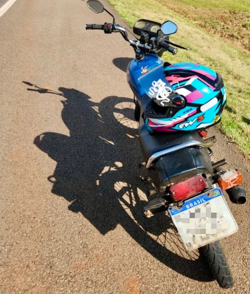 Motocicleta tem 103 autos de infração não pagos, a maioria por excesso de velocidade (Foto: Divulgação | PRF)