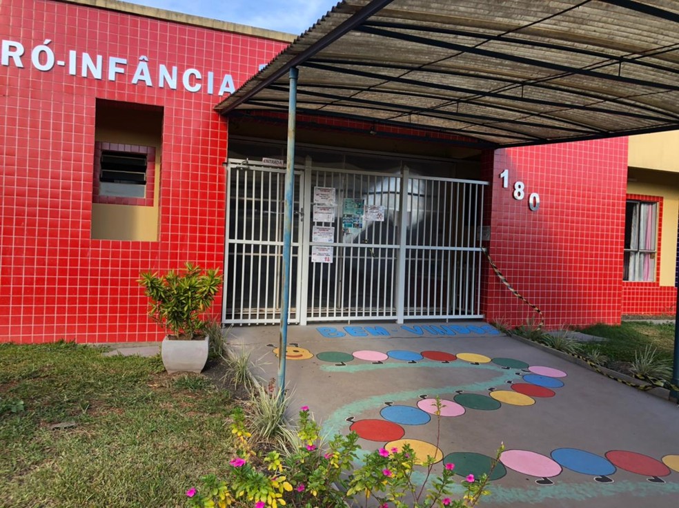 Prefeitura ainda não tem data definida de quando as atividades serão retomadas na creche Aquarela e o período de obras (Foto: Fernanda Moro/NSC TV)
