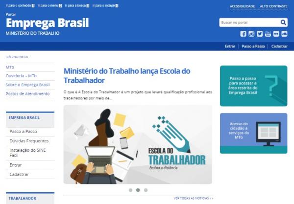 Portal Emprega Brasil entrou em funcionamento nesta quarta-feira (Foto: Reprodução)