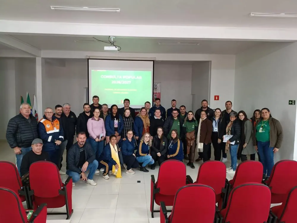 Representantes dos municípios que compõem a Microrregião I reuniram-se em Vista Gaúcha para a primeira assembleia intermediária (Foto: Divulgação | Corede Celeiro)