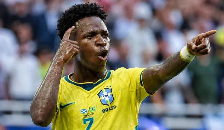 Brasil bate Escócia na estreia de Neymar e passa em primeiro após show de Vini Jr (Foto: Reprodução Reporter Diário)