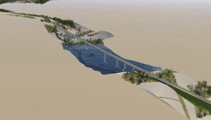 Projeto prevê ponte de 1,2 km de extensão. (Foto: Divulgação)