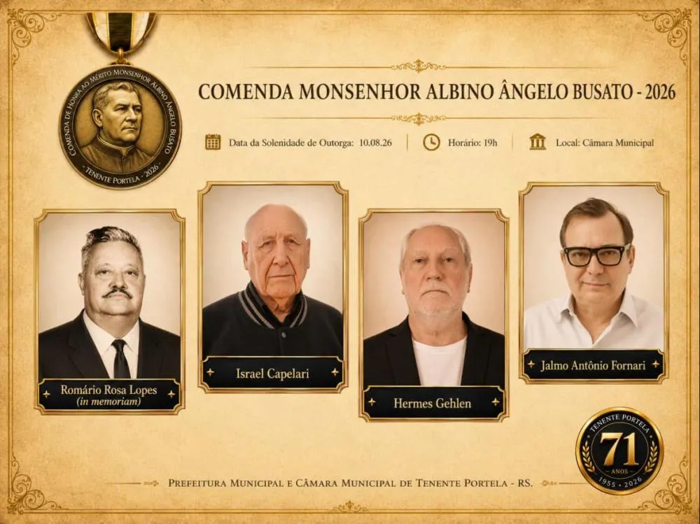 Distinção reconhece pessoas que contribuíram para o desenvolvimento e para a história da comunidade portelense (Foto: Divulgação | ASCOM Tenente Portela)