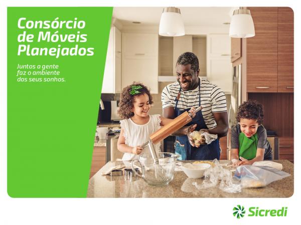Consorciado terá a oportunidade de planejar a aquisição do ambiente, mobiliando ou renovando (Arte: Divulgação/Sicredi)