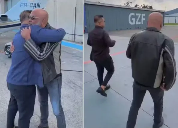 Rick e o empresário Bruno Avelar em vídeo publicado nas redes sociais nesta segunda (21)- (Foto: Reprodução)