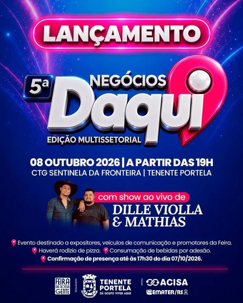 Tenente Portela lança nesta quinta-feira a 5ª Negócios Daqui