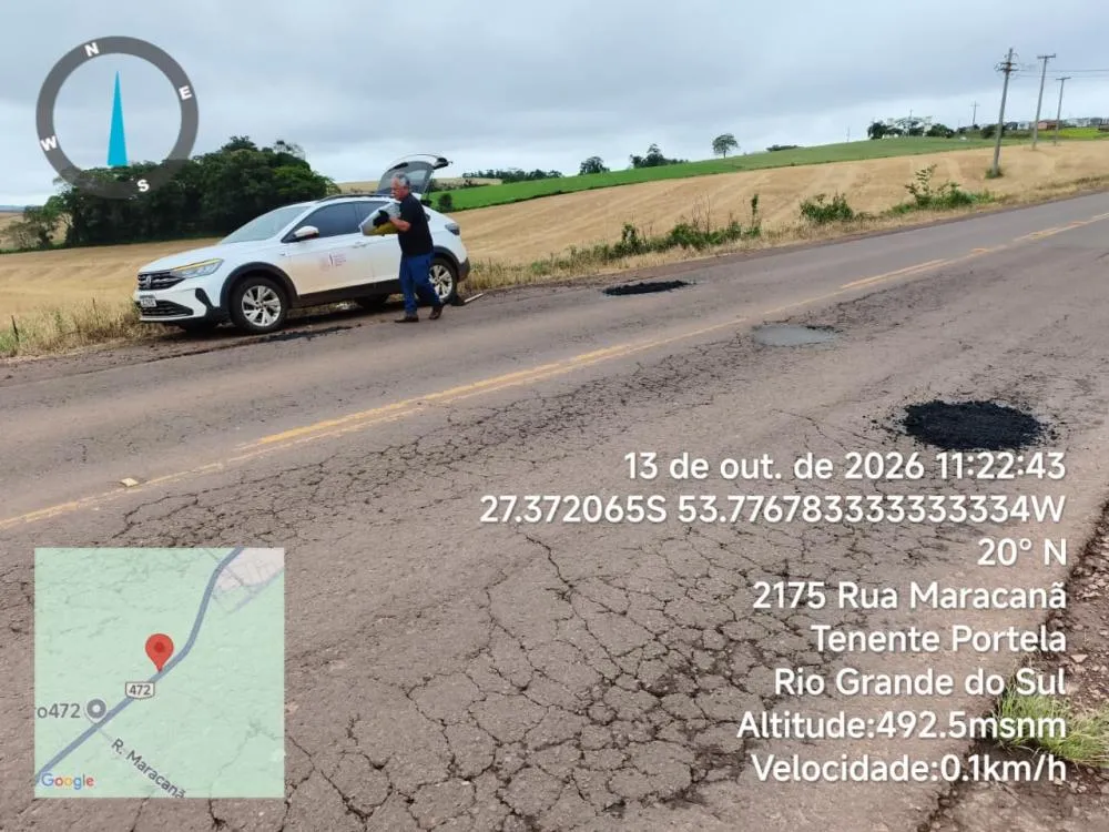 Adjunto do DAER chama atenção ao tapar buracos na RSC-472 por iniciativa própria
