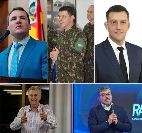 Capitão Martim (Defesa Civil), Rogério Siqueira (Obras), Guilherme Pasin (Líder AL), Luís Carlos Heinze (Gestão de Projetos), e Rafael Orozco (Procuradoria-Geral). (Foto: Reprodução/Internet)