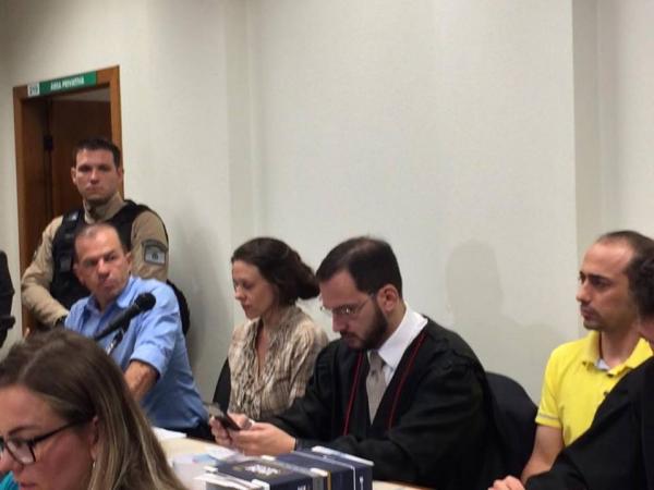 Julgamento dos quatro réus acontece no Fórum de Três Passos (Foto: Eduardo Salvadori)