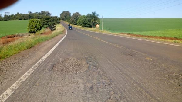 DAER revelou que não tem agendada nenhuma operação tapa-buraco para o trecho da rodovia (Foto: Diones Roberto Becker)