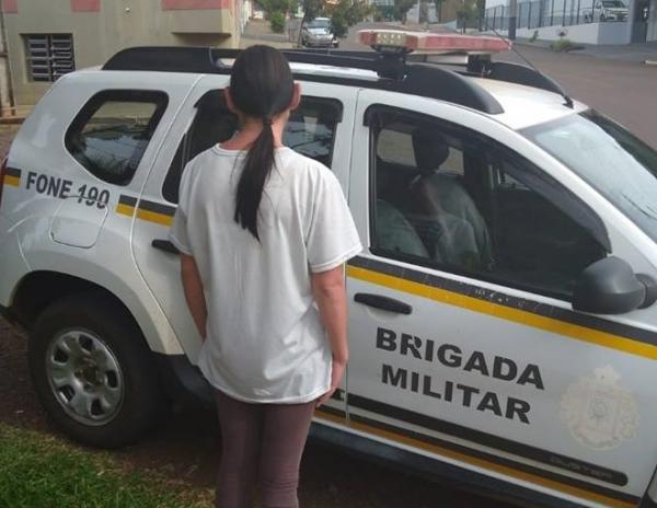 Mulher foi liberada após o registro da ocorrência na Delegacia de Polícia de Três Passos (Foto: Divulgação/Brigada Militar)