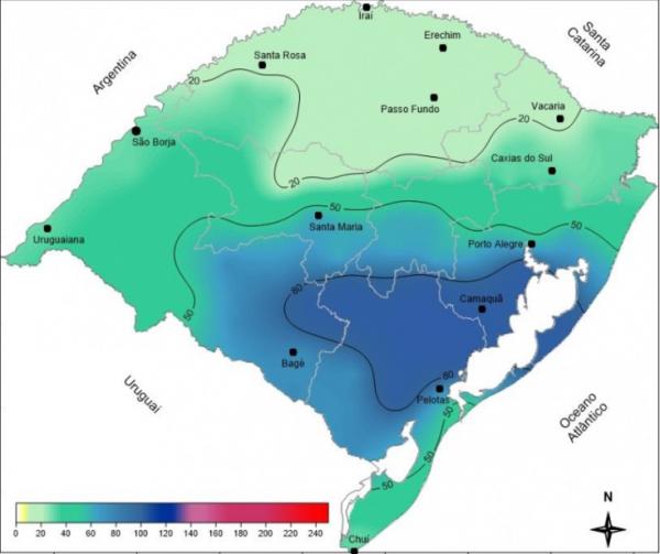 Áreas de instabilidade irão manter as pancadas de chuvas e trovoadas em todas as partes do Rio Grande do Sul (Foto: Divulgação/SEAPI)