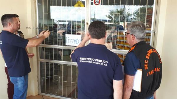 Supermercado foi interditado durante fiscalização nesta quarta-feira (Foto: Divulgação/MP-RS)