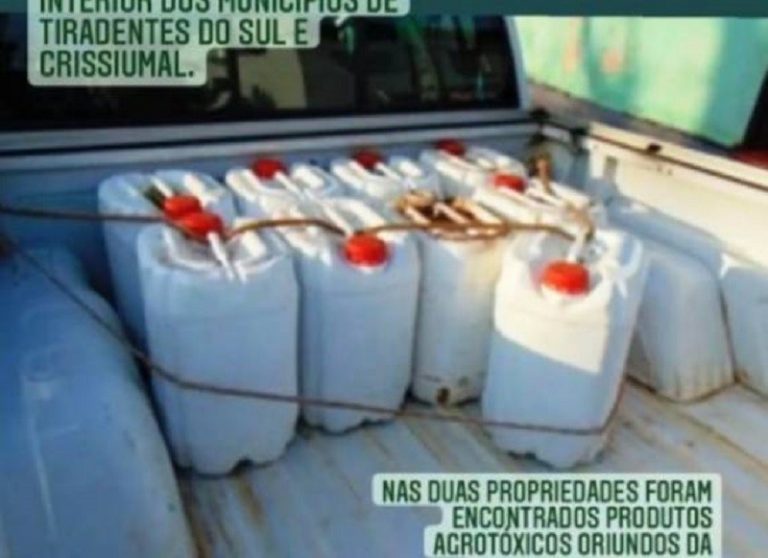 Foram realizadas vistoria em duas propriedades rurais no interior dos municípios de Tiradentes do Sul e Crissiumal. (Foto: Reprodução/Três Passos News – Ambiental BM RS)