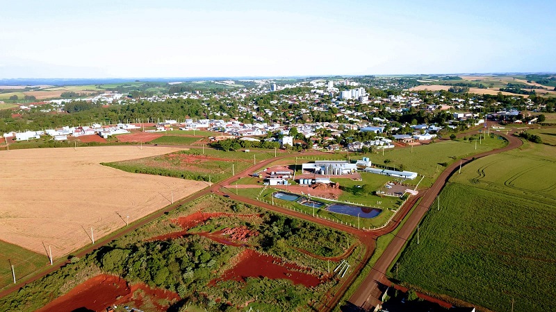 Parque Industrial Osvaldo Trentin está localizado às margens das rodovias 472 e 330 (Foto: Divulgação/ASCOM Tenente Portela)
