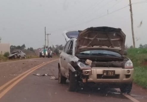 Colisão ocorreu no trecho entre a localidade de Esquina Evangélica e o perímetro urbano de Coronel Bicaco (Foto: Reprodução/WhatsApp)