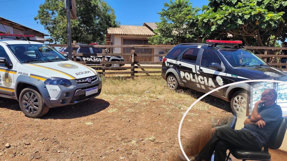 Casa foi cercada e foi preciso duas horas para que Adelar se entregasse. No detalhes ele durante o julgamento (Foto: Polícia Civil/Diones Roberto Becker/Montagem Jornal Província)