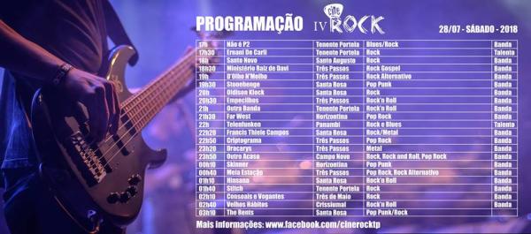 Programação completa do Cine Rock, em Três Passos. (Foto: Divulgação)
