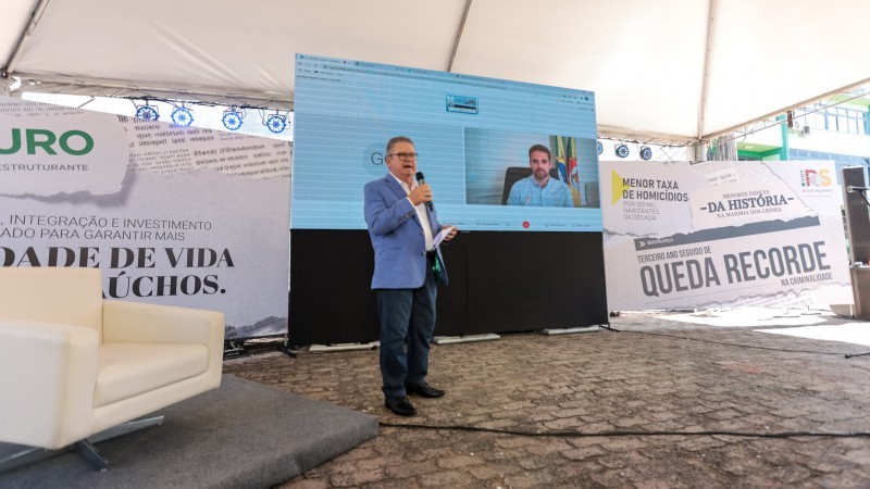 Ranolfo apresentou dados da segurança em evento que contou com a participação do governador por videoconferência - Foto: Gustavo Mansur/Palácio Piratini