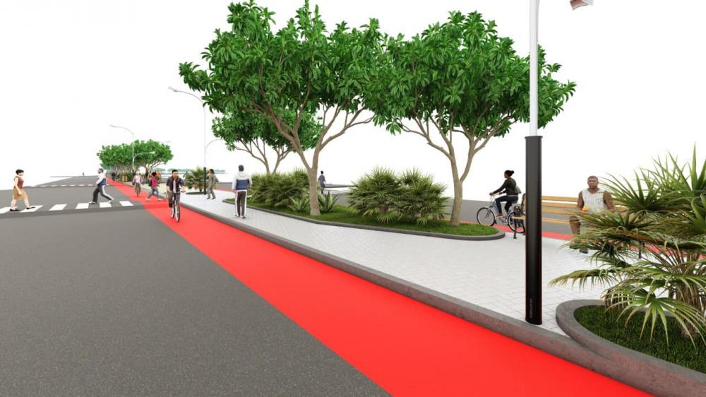 Caminhódromo será construído ao longo da avenida (Foto: Reprodução/Ascom/Tenente Portela)