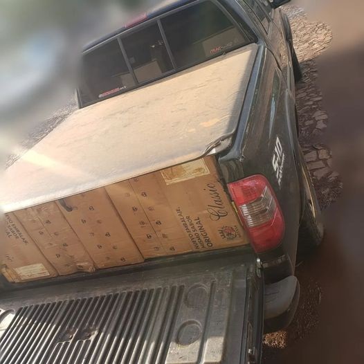 A carga de cigarros foi apreendida (Foto:Divulgação/Brigada Militar)