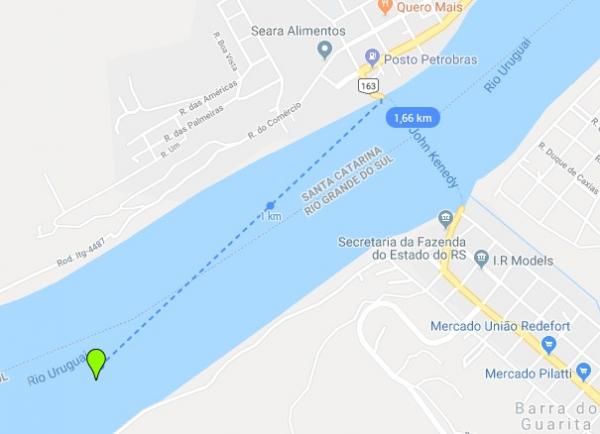 Ilustração divulgada pelos Bombeiros de onde a embarcação foi encontrada