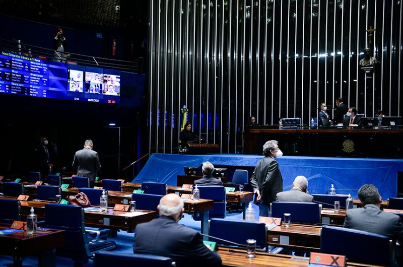 Sessão semipresencial do Plenário, no dia 9 - Pedro França/Agência Senado