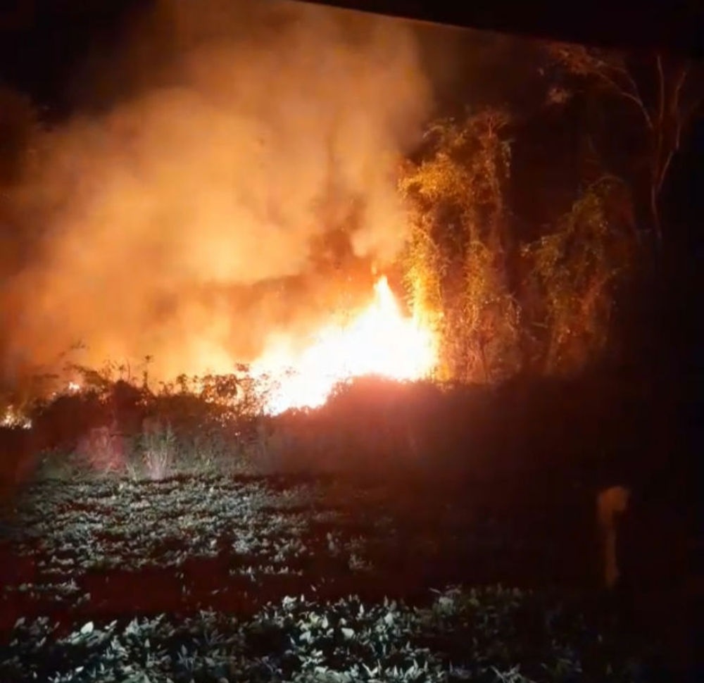 Ninguém ficou ferido na ocorrência (Foto:Corpo de Bombeiros Voluntários de Tenente Portela)