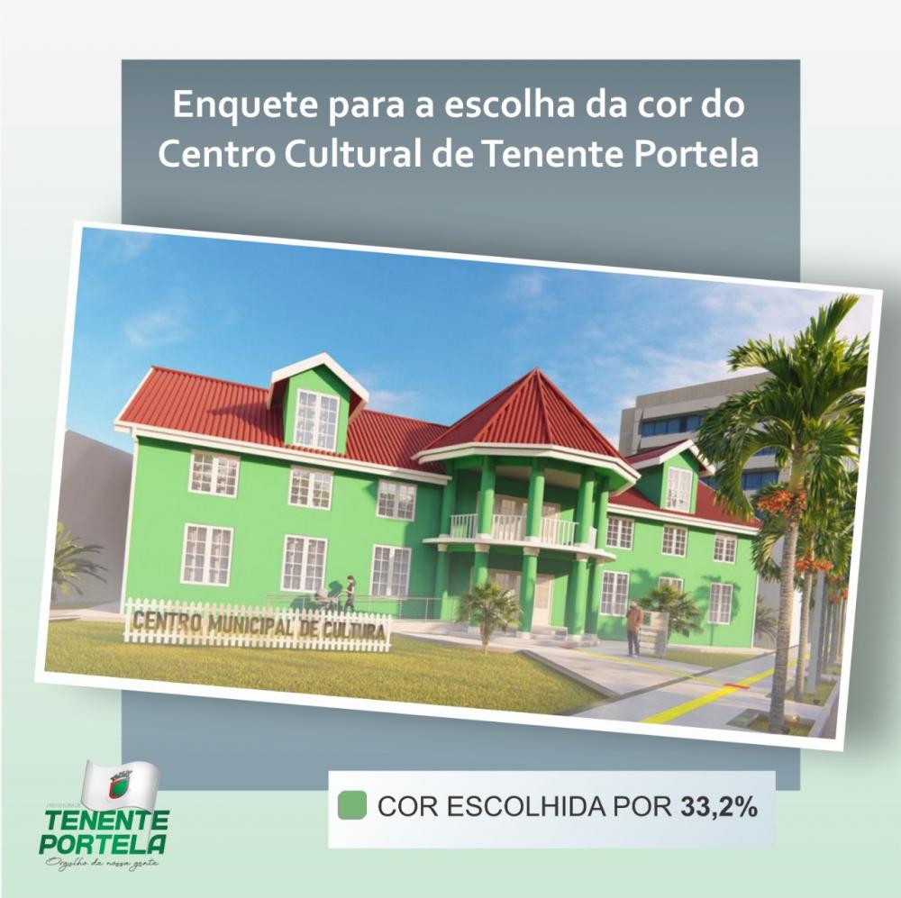 A cor para o prédio foi escolhido em enquete (Foto: Prefeitura de Tenente Portela)