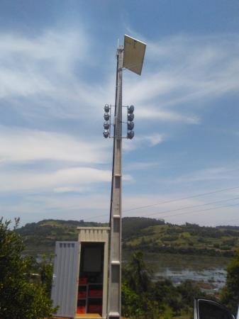 Equipamento instalado no começo de 2020 é composto por sete estações com giroflex e sirene (Foto: Divulgação/Usina Foz de Chapecó)