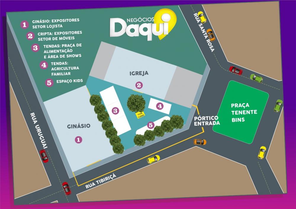 A Feira Negócios Daqui vai ocorrer no pátio da Igreja Matriz (Foto: Reprodução)