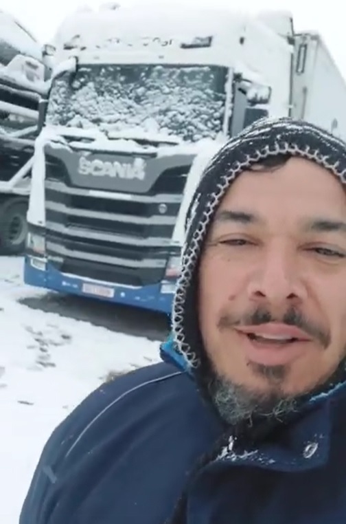 Delmar Dornelles enfrentou temperaturas negativas de 14 graus (Foto: Arquivo Pessoal)