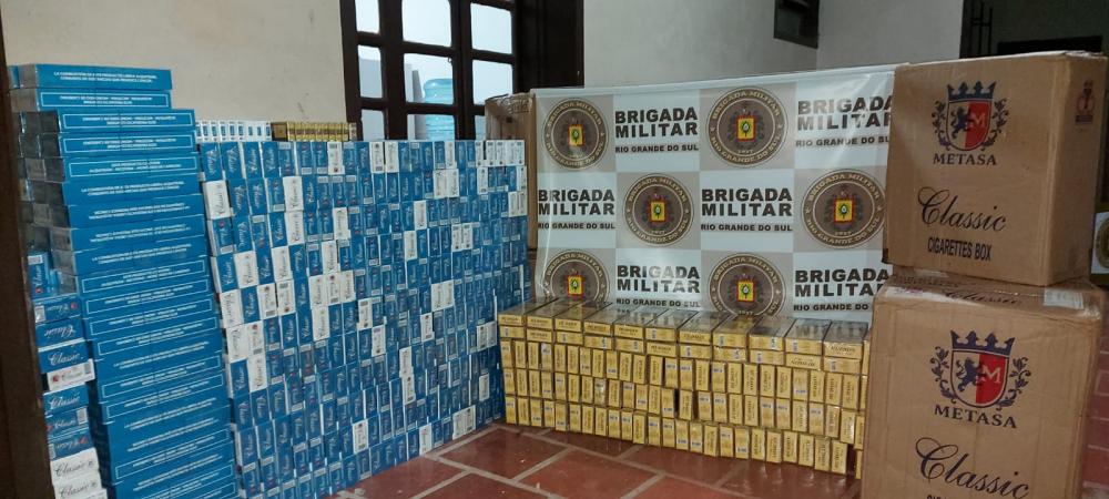 Mercadorias foram apreendidas pela Brigada Militar (Foto: Divulgação | BM)