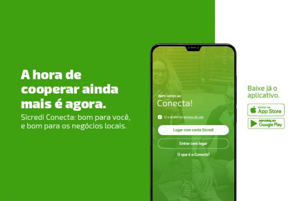 Sicredi Conecta é uma vitrine de produtos e serviços que viabiliza o espaço para conexões entre os associados da cooperativa (Arte: Divulgação/Sicredi Celeiro)