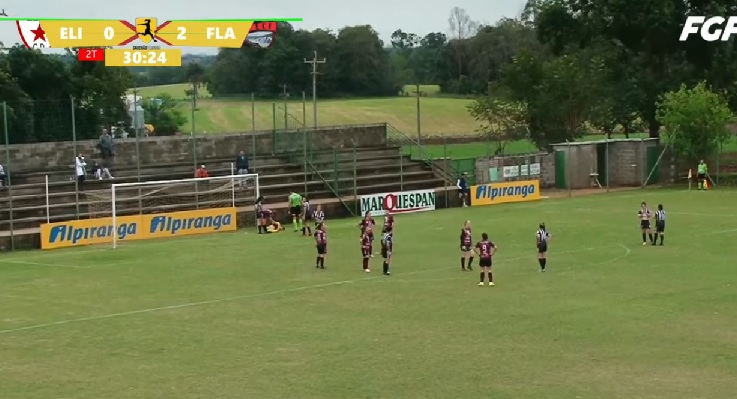 Na tarde do domingo (7/8), as Gurias do Yucumã derrotaram o Elite (Foto: Reprodução | FGF TV)