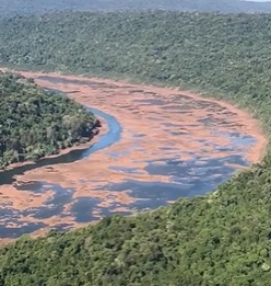 Atual cenário do Rio Uruguai antes do Salto do Yucumã, situado no Parque Estadual do Turvo, em Derrubadas (Foto: Reprodução/Facebook Dani Pérez)