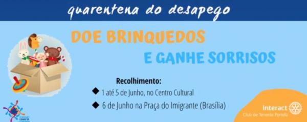 Recolhimento dos donativos acontecerá na Praça do Imigrante (Arte: Divulgação/Interact Club)
