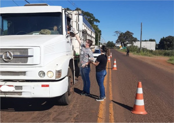 Barreiras sanitárias foram instaladas no início do mês de abril nos três principais acessos ao perímetro urbano (Foto: Divulgação/ASCOM Tenente Portela)