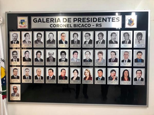 Galeria com fotos dos vereadores que presidiram o Poder Legislativo de Coronel Bicaco (Foto: Diones Roberto Becker)