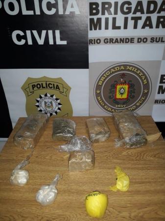 Droga apreendida em Miraguaí - Foto: 7° BPM