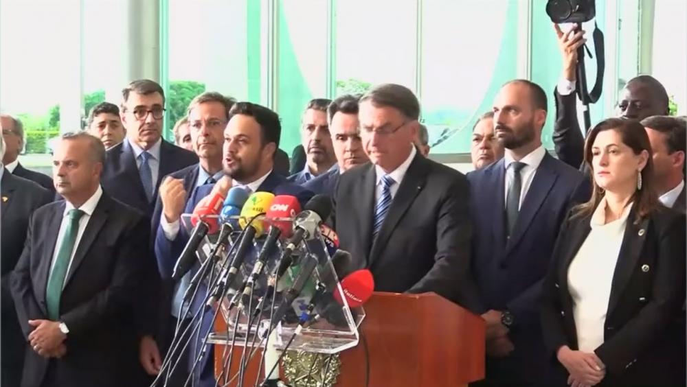 Bolsonaro fez pronunciamento em Brasília (Foto: Reprodução/Jovem Pan) 