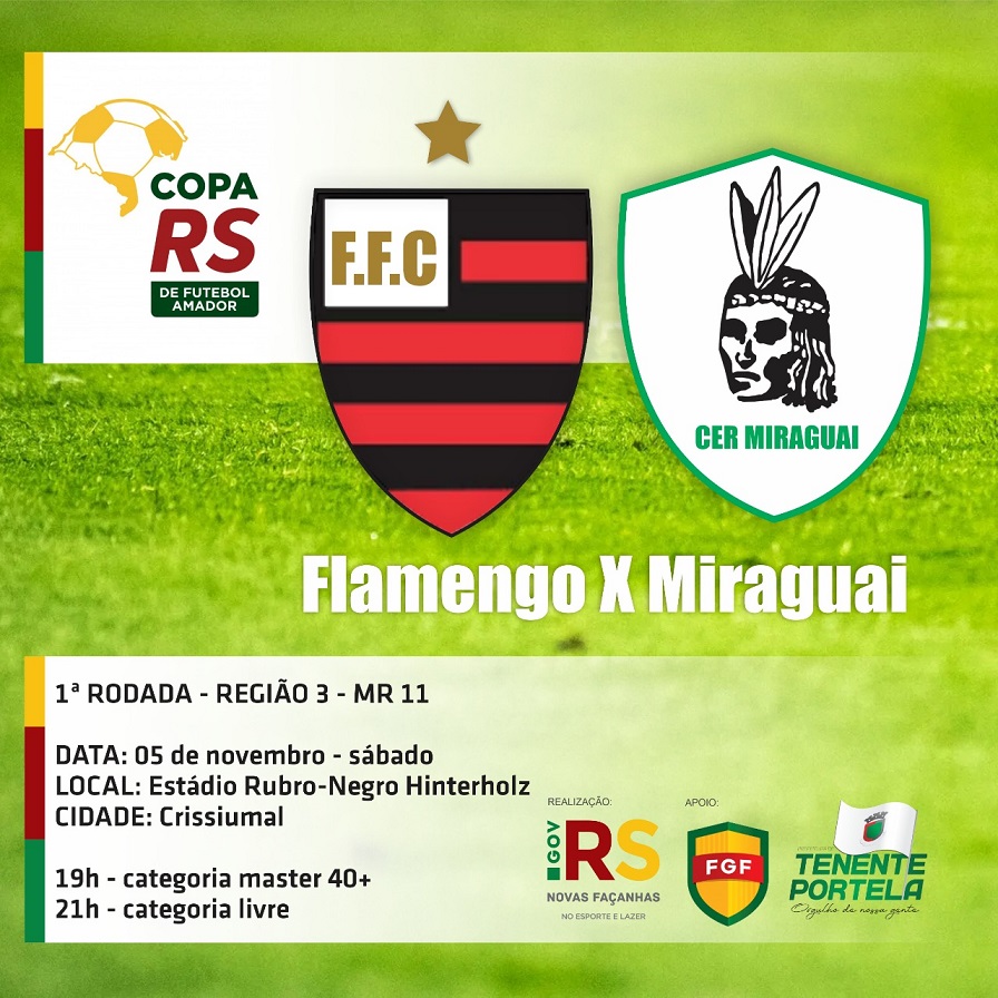 Partidas ocorrem no estádio Rubro-Negro em Crissiumal, a partir das 19 horas (Arte: Divulgação | ASCOM Tenente Portela)