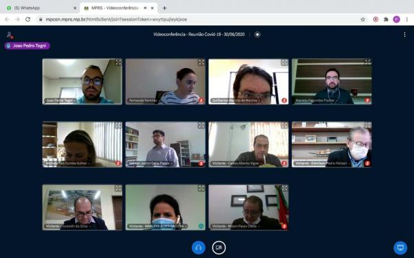 Encontro virtual teve a participação de promotores de Justiça e de lideranças de municípios da Amuceleiro e AMZOP (Foto: Divulgação/MP-RS)