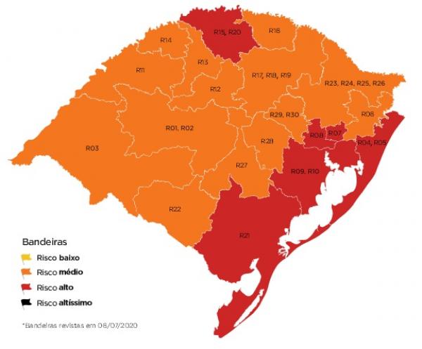 Bandeira Vermelha passa a vigorar a partir deste terça-feira na região, no entanto, Tenente Portela seguirá como Laranja (Foto: Reprodução)