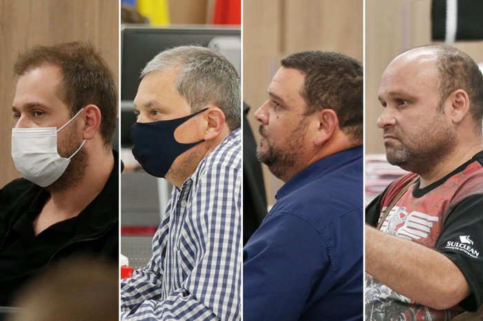 Em 3 de agosto, o TJ-RS julgou as apelações contra a sentença do juiz Orlando Faccini Neto que condenou os quatro réus e decidiu pela anulação do júri (Foto:Montagem sobre fotos de Lauro Alves / Agencia RBS) 